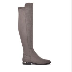 Nine West Allair‎ 2 Over The Knee Boots 6.5 DARK GRAY 020 NWOT Soft Faux Suede